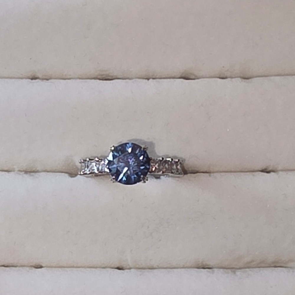 Dazzling Silver Ring with Blue Gemstone. Resevred For Jeannie 2 Rings - Picture 2 of 2
